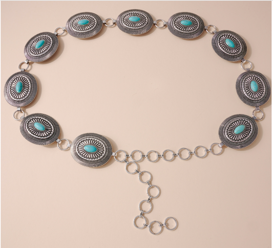 Vaquero Concho Oval Stone Belt