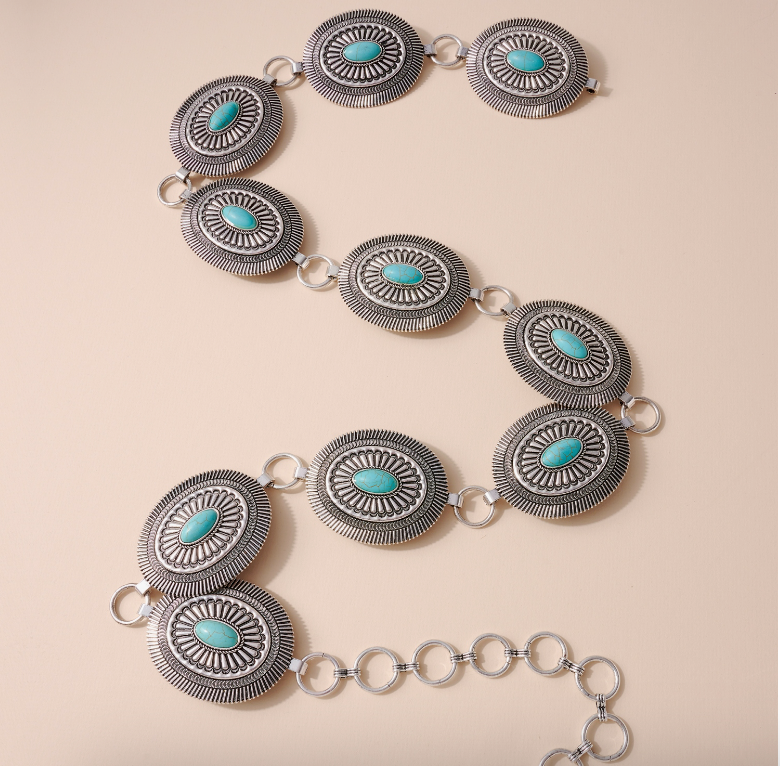 Vaquero Concho Oval Stone Belt
