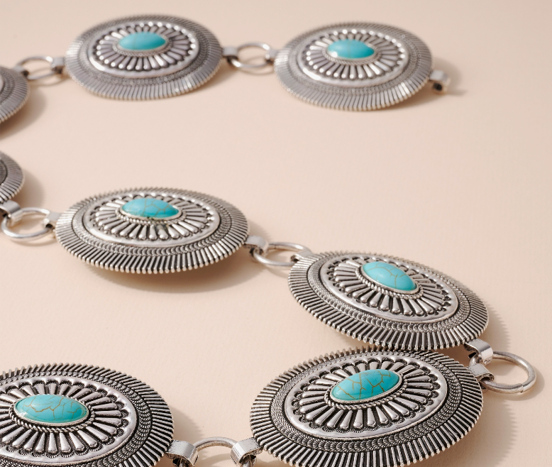 Vaquero Concho Oval Stone Belt
